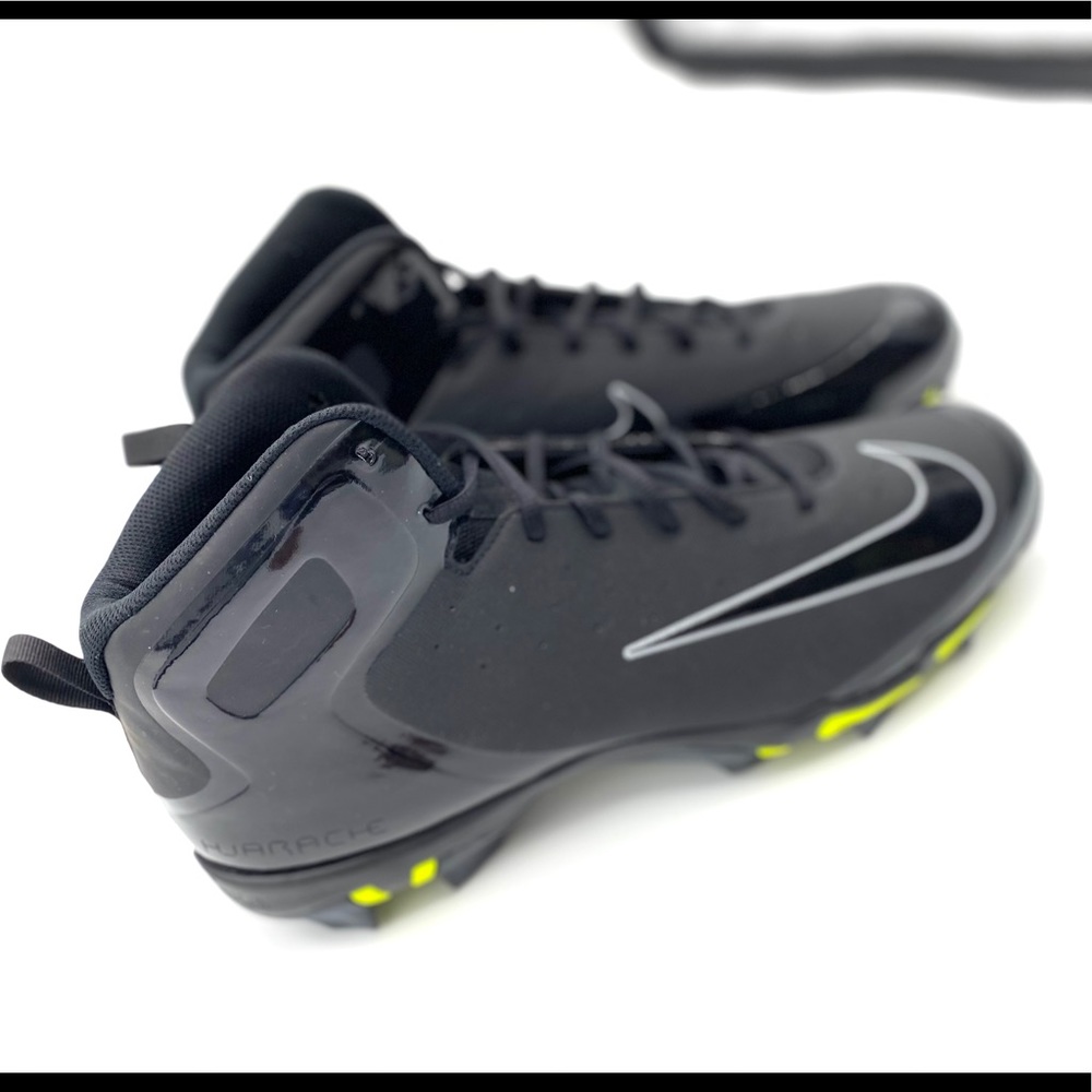 Nike Alpha Huarache Keystone Mid Black HyperYellow Men’s Baseball Cleats Size 16